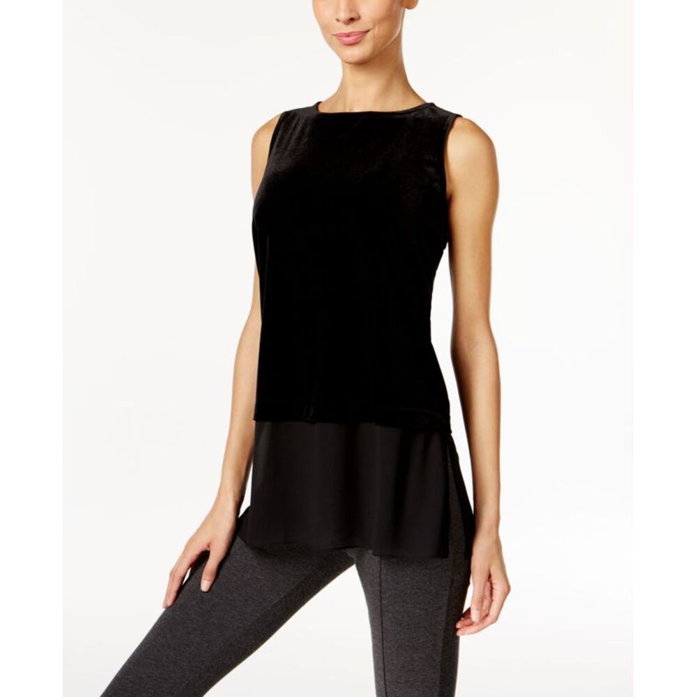 Alfani Petite Velvet Layered-Look Top